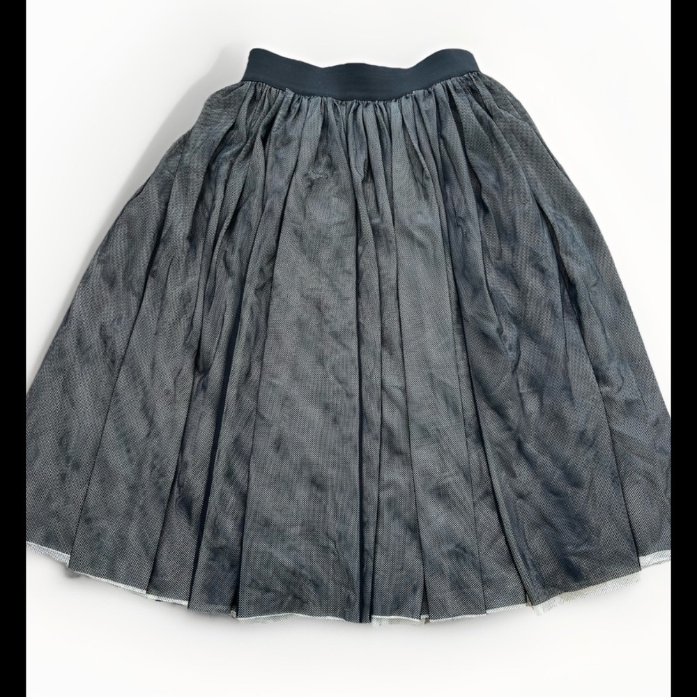 Maria Calderara Net Panel A-line Midi Skirt Black Women’s Sz 1